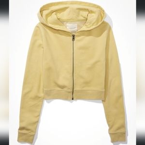 American Eagle Cropped Zip-up Hoodie